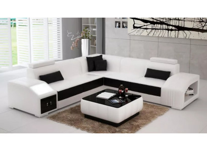 Ontwerp hoekbank woonkamer hoekbank leren bekleding bank bank L-vorm