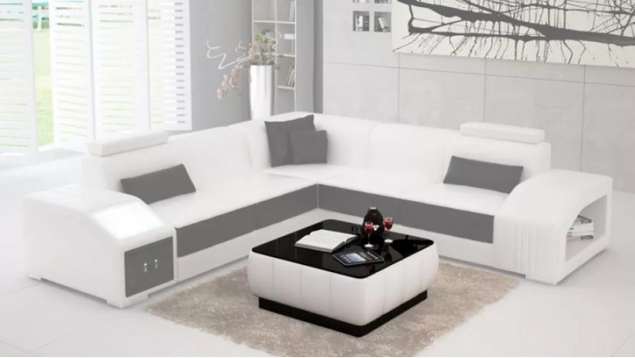 Ontwerp hoekbank woonkamer hoekbank leren bekleding bank bank L-vorm
