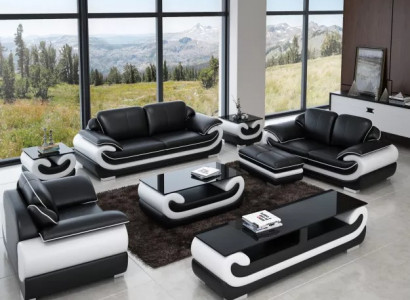 Bankstel 3-zits woonlandschap Moderne bank Leren bank Ontwerper