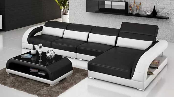 Ontwerp hoekbank hoekbank woonkamer moderne leren bekleding bank sofa