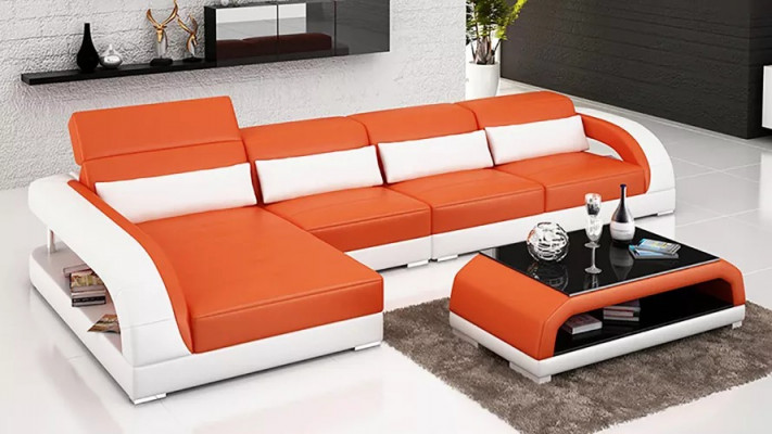 Ontwerp hoekbank hoekbank woonkamer moderne leren bekleding bank sofa