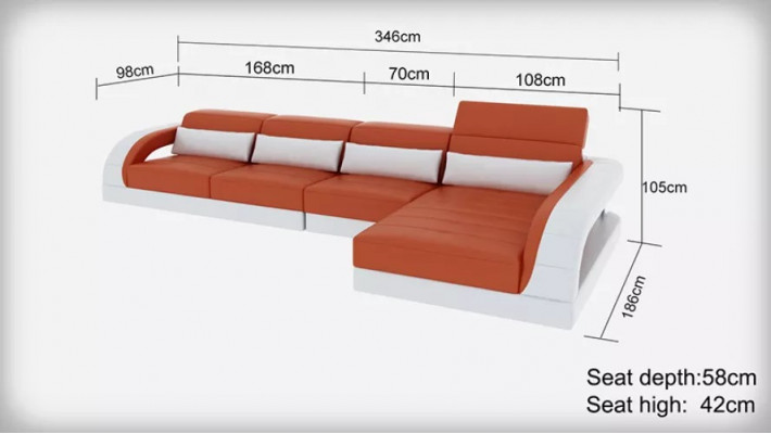 Ontwerp hoekbank hoekbank woonkamer moderne leren bekleding bank sofa