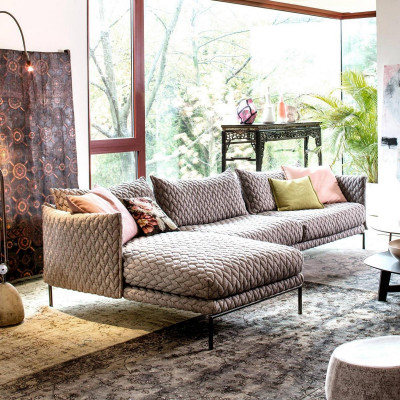 Hoekbank L-vorm Bank Woonlandschap Set Ontwerp Modern Bankstel Stof Textiel Nieuw