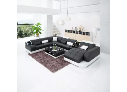 Woonkamer Ontwerp Hoekbank Meubels Moderne Hoekbank Lederen Bekleding Bank