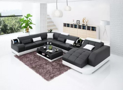 Woonkamer Ontwerp Hoekbank Meubels Moderne Hoekbank Lederen Bekleding Bank