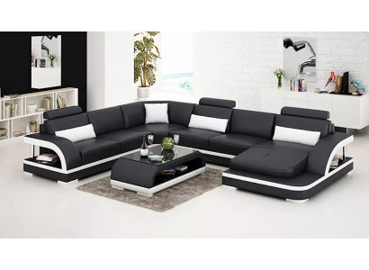 Ontwerp hoekbank woonkamer decor meubels moderne hoekbank lederen bekleding bankstel