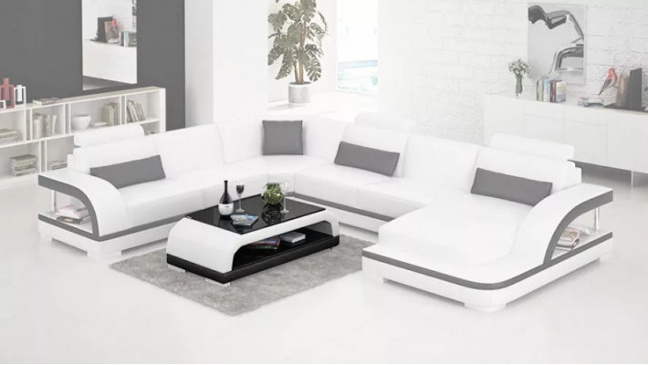 Ontwerp hoekbank woonkamer decor meubels moderne hoekbank lederen bekleding bankstel