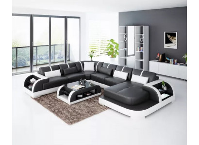 Woonkamer leren xxl bank bank landschap moderne designer bekleding