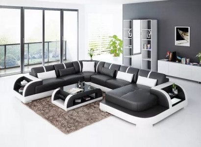 Woonkamer leren xxl bank bank landschap moderne designer bekleding