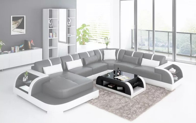 Woonkamer leren xxl bank bank landschap moderne designer bekleding