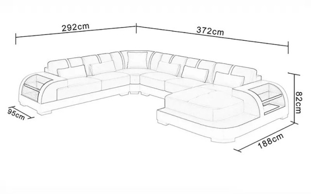 Woonkamer leren xxl bank bank landschap moderne designer bekleding