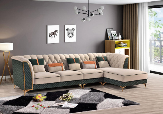 Hoekbank L-vorm Moderne bank Leren bank Eckbank Bekleding Woonlandschap