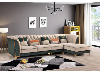 Hoekbank L-vorm Moderne bank Leren bank Eckbank Bekleding Woonlandschap