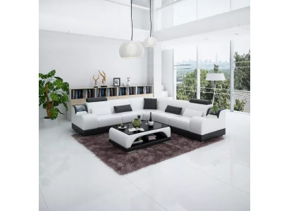 Ontwerp hoekbank woonkamer Moderne hoekbank leren bekleding bank bank.