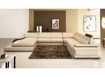 Modern woonkamer design hoekbank meubels hoekbank leren bekleding bankstel