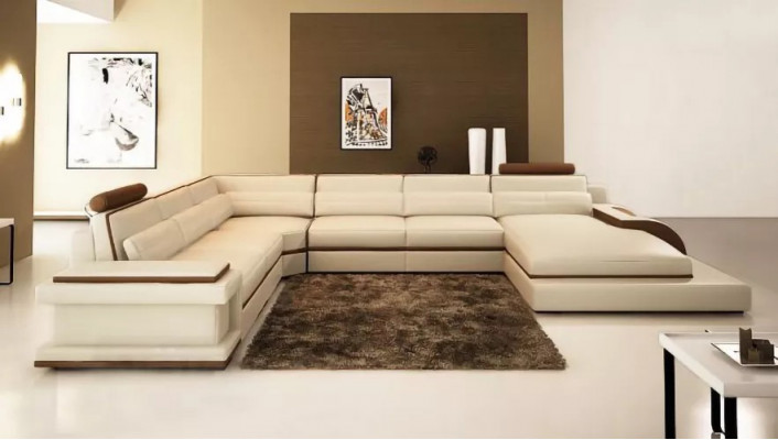 Modern woonkamer design hoekbank meubels hoekbank leren bekleding bankstel