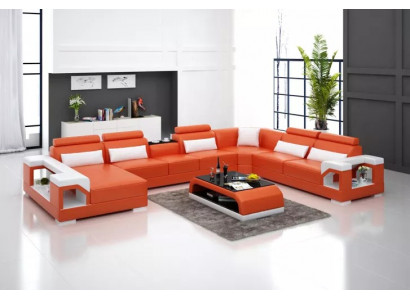 Ontwerp hoekbank woonkamer meubels decoratie Moderne hoekbank leren bekleding bankstel