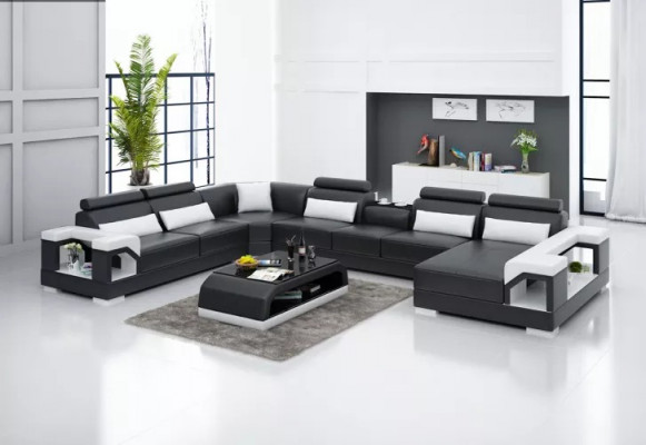 Ontwerp hoekbank woonkamer meubels decoratie Moderne hoekbank leren bekleding bankstel