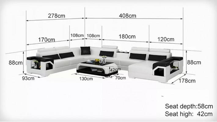 Ontwerp hoekbank woonkamer meubels decoratie Moderne hoekbank leren bekleding bankstel