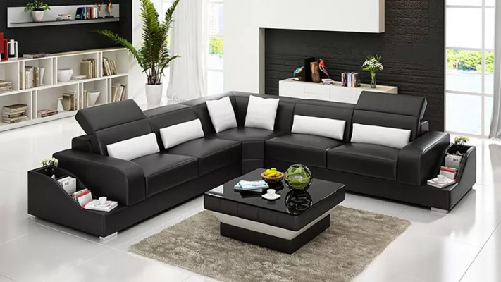 Ontwerp meubelen hoekbank woonkamer hoekbank lederen bekleding bank sofa