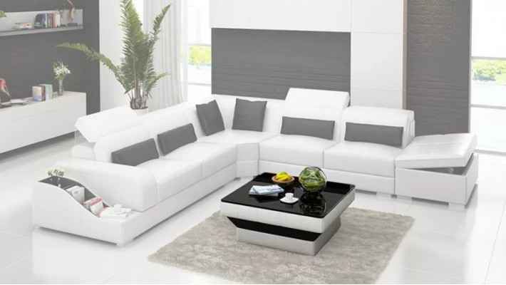 Ontwerp meubelen hoekbank woonkamer hoekbank lederen bekleding bank sofa
