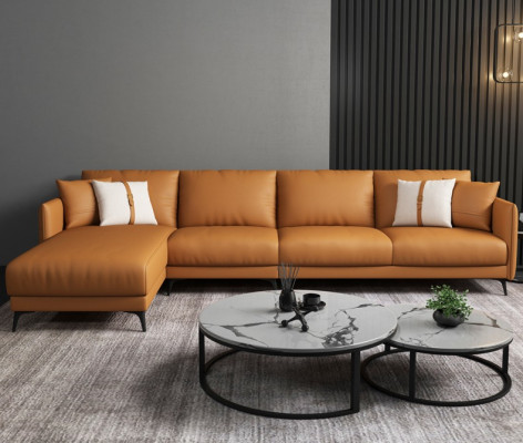 Hoekbank + fauteuil leren bank bank woonlandschap set design modern bank zitplaats