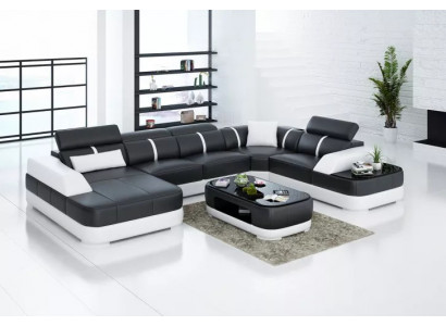 Hoekbank Ontwerp Moderne Woonkamer Hoekbank Leren Bekleding Bank Sofa
