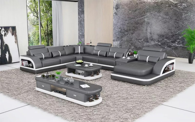 Woonkamer leren xxl bank bank kussen landschap moderne ontwerper