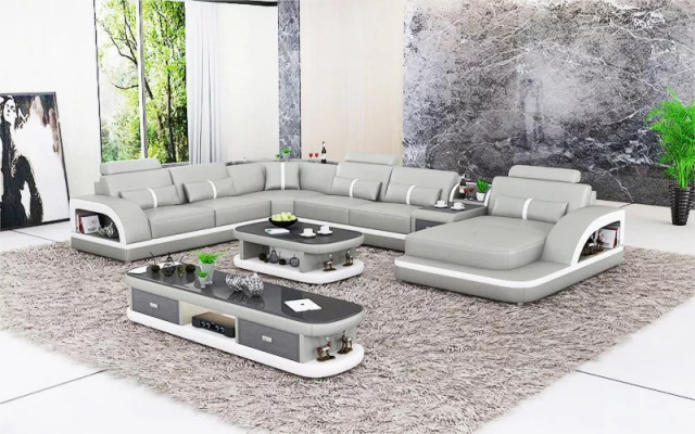 Woonkamer leren xxl bank bank kussen landschap moderne ontwerper