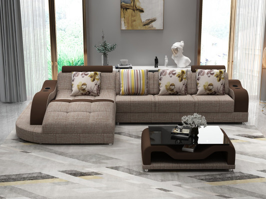 Eckbank L-vorm bank bank gestoffeerd woonlandschap hoekbank textielbanken stof nieuw