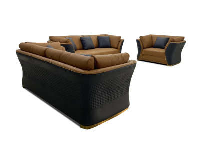 Sofaset van 3 1-zitsbanken, modern ontwerp, gestoffeerde banken, bankstel modern.