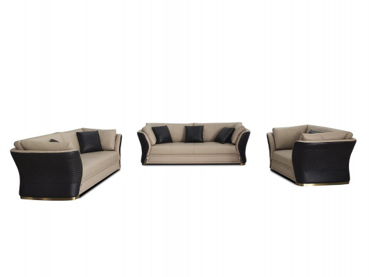 Sofaset van 3 1-zitsbanken, modern ontwerp, gestoffeerde banken, bankstel modern.