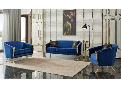 Sofagroep 3-zits Set Design Bankstellen Gestoffeerde Bankstellen Textiel Relax Moderne