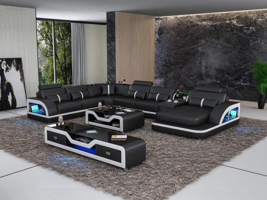 Eckbank leren bankontwerp hoekbank luxe woonlandschap leunbank bankbekleding