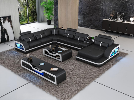 Eckbank leren bankontwerp hoekbank luxe woonlandschap leunbank bankbekleding