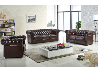 Bankstel 3-zits set bank stoffering bank leer relax woonkamerset