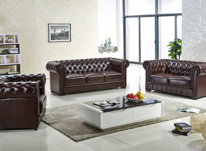 Bankstel 3-zits set bank stoffering bank leer relax woonkamerset