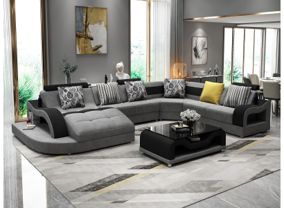 Hoekbank Bank U-vorm Bank Bekleding Designer Stof Grote Stoffenbank Woonlandschap