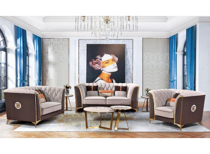 Sofa set 3-zits leren bank Moderne bank Designer bank Nieuw