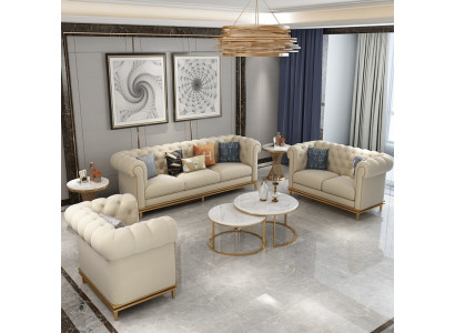 Bankstel 3-zits Set Design Bank Bekleding Banken Bank Modern Luxe Nieuw