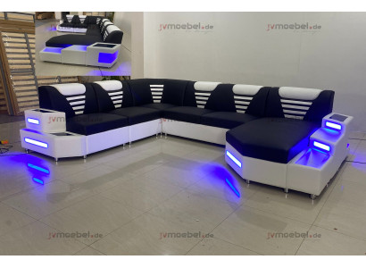 Ontwerp Moderne Bank Bank Hoekbank U-vorm leren bank Woonlandschap Hoekbank