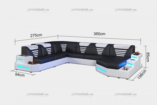 Ontwerp Moderne Bank Bank Hoekbank U-vorm leren bank Woonlandschap Hoekbank