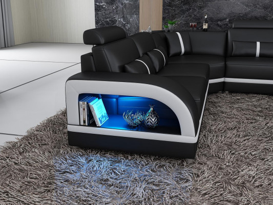 Hoekbank Beklede hoekbank U-vorm Salontafel Dressoir Leren bank Woonlandschap Nieuw