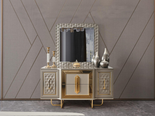 Garnituur dressoir spiegel commodes luxe dressoir kast set hout nieuw