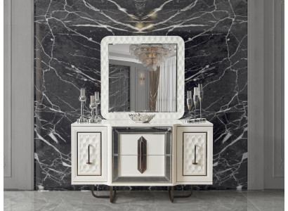 Sideboard Wit dressoir Console tafel Spiegel 2-delig Dressoirs Sideboards