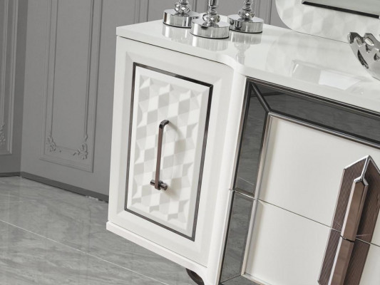 Sideboard Wit dressoir Console tafel Spiegel 2-delig Dressoirs Sideboards