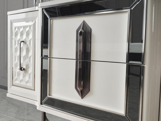 Sideboard Wit dressoir Console tafel Spiegel 2-delig Dressoirs Sideboards