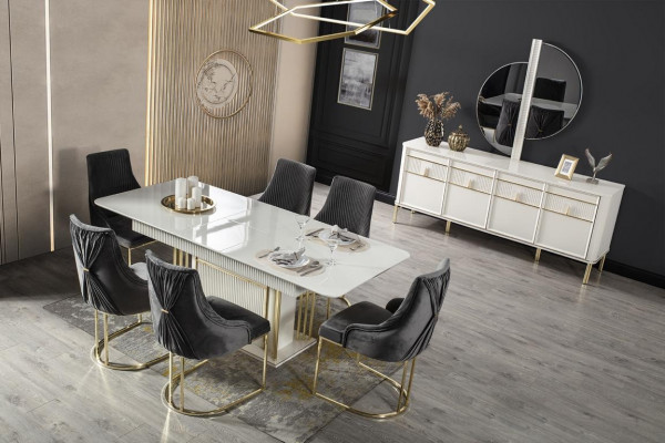 Luxe tafels metalen eettafel ontwerp tafel Italiaanse meubels eetkamer