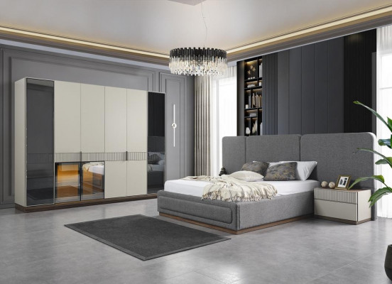 Ontwerpbed van stof Luxe bedden Slaapkamermeubilair Inrichting Tweepersoonsbed