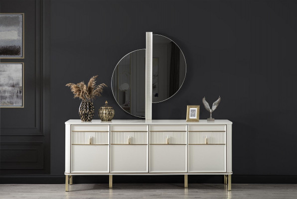 Beige dressoir houten kast dressoir commodes console meubels xxl groot